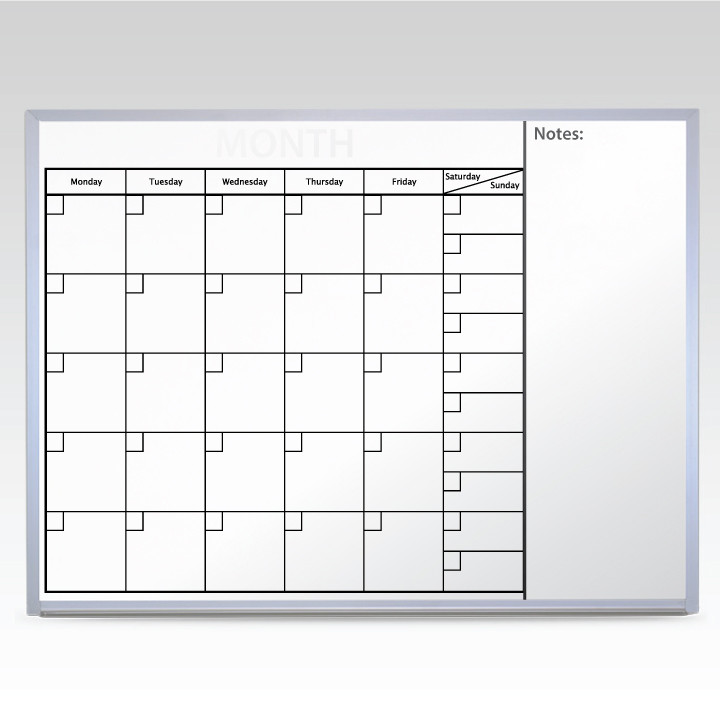 Custom Monthly At-A-Glance Magnetic Whiteboard Calendar  36 x 24
