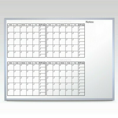 Custom 4 Month At-A-Glance Magnetic Whiteboard Calendar  36 x 24