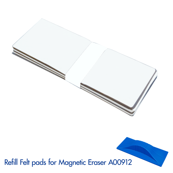 Refill Felt Pads for Magnetic Whiteboard Erasure A00912 (pack of 10)