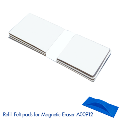 Refill Felt Pads for Magnetic Whiteboard Erasure A00912 (pack of 10)
