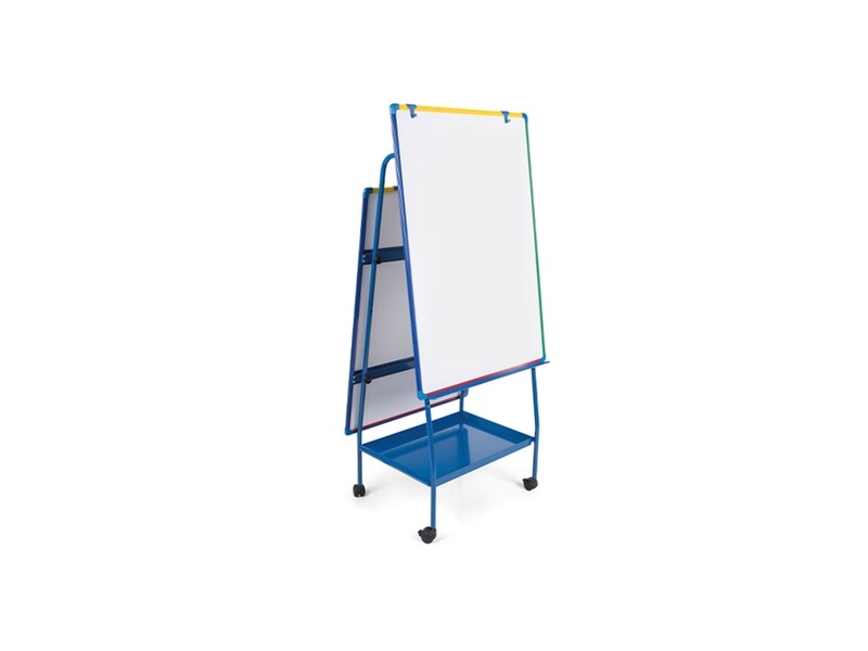 MasterVision Schoolmate Creation Station Magnetic Steel Dry-Erase Mobile Easel, Aluminum Frame, 29.5" x 42"