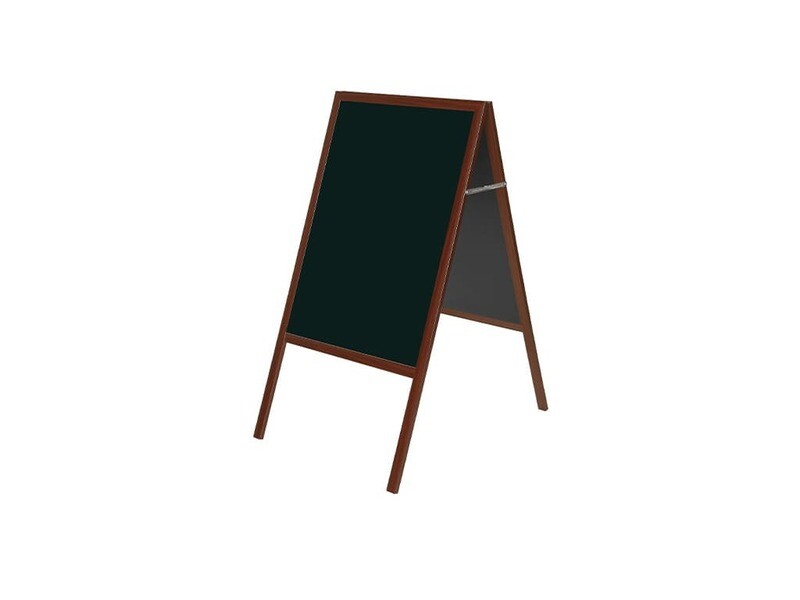 MasterVision Magnetic Wet Erase A-Frame Sign Board, 33" x 21", Cherry Wood Frame