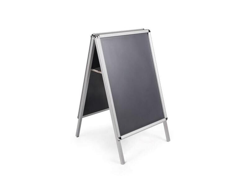 MasterVision Wet Erase A-Frame Sign Board, Poster Holder, 33" x 22", Aluminum Frame, Black Surface
