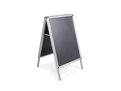 MasterVision Wet Erase A-Frame Sign Board, Poster Holder, 33" x 22", Aluminum Frame, Black Surface