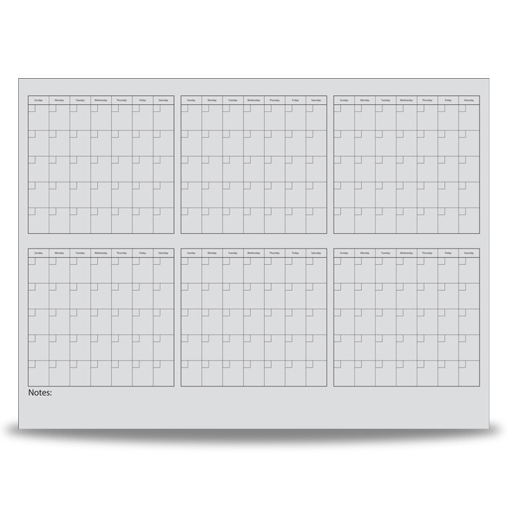 Glass Board Calendar At-A-Glance, Calendar Type: 6 Month, Size: 60" x 48"