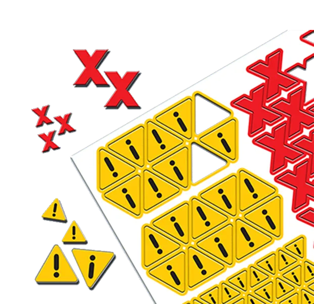 Magnetic “X” and Warning Triangles – Sheet of 0.4″ and 0.8″