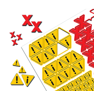 Magnetic “X” and Warning Triangles – Sheet of 0.4″ and 0.8″