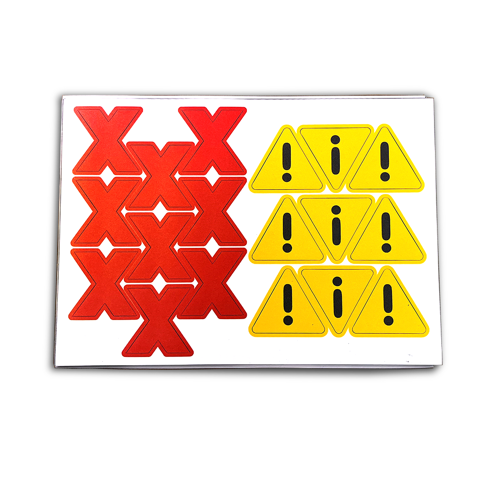 Magnetic “X” and Warning Triangles – Sheet of 1.4″