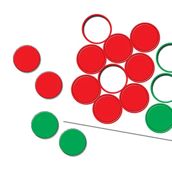 Vinyl Sheet of Magnetic Red and Green 1.4″ Circles
