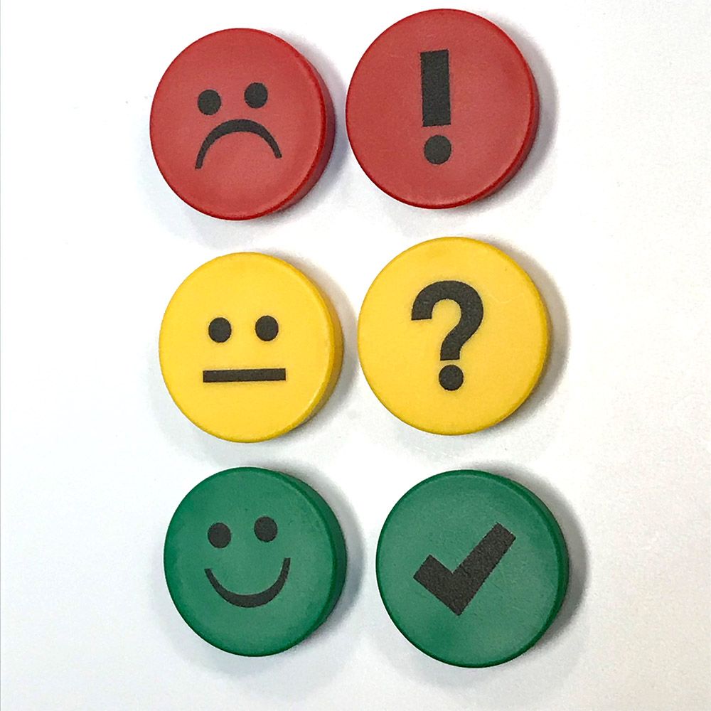 Printed Memo Magnets Faces and Symbols (Pack of 5)
