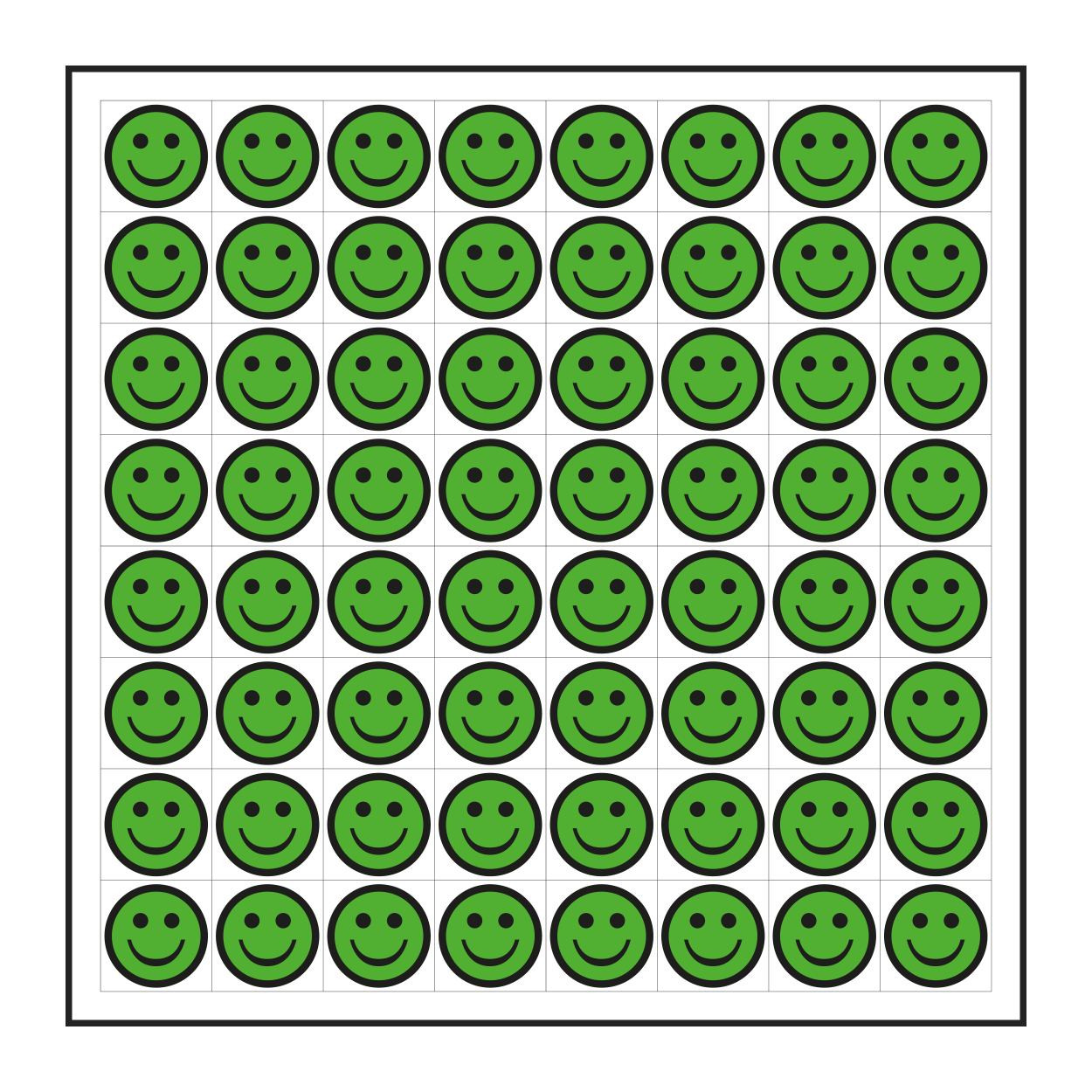 Magnetic Printed Vinyl Indicator - Face Edition (Sheet of 64)