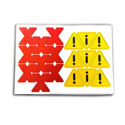 Magnetic “X” and Warning Triangles – Sheet of 1.4″
