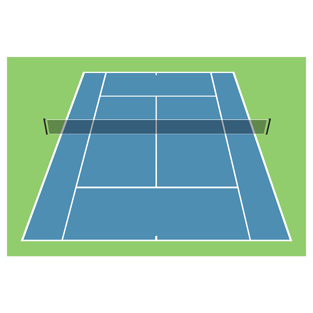 Coach's Tennis Whiteboard Kit - Preprinted Tennis Court with Magnets, Size of Whiteboard: 36" x 24", Frame Options: Silver Aluminum Frame - Standard
