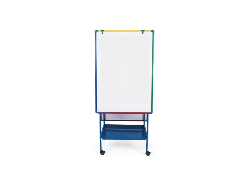 MasterVision Schoolmate Creation Station Magnetic Steel Dry-Erase Mobile Easel, Aluminum Frame, 29.5" x 42"