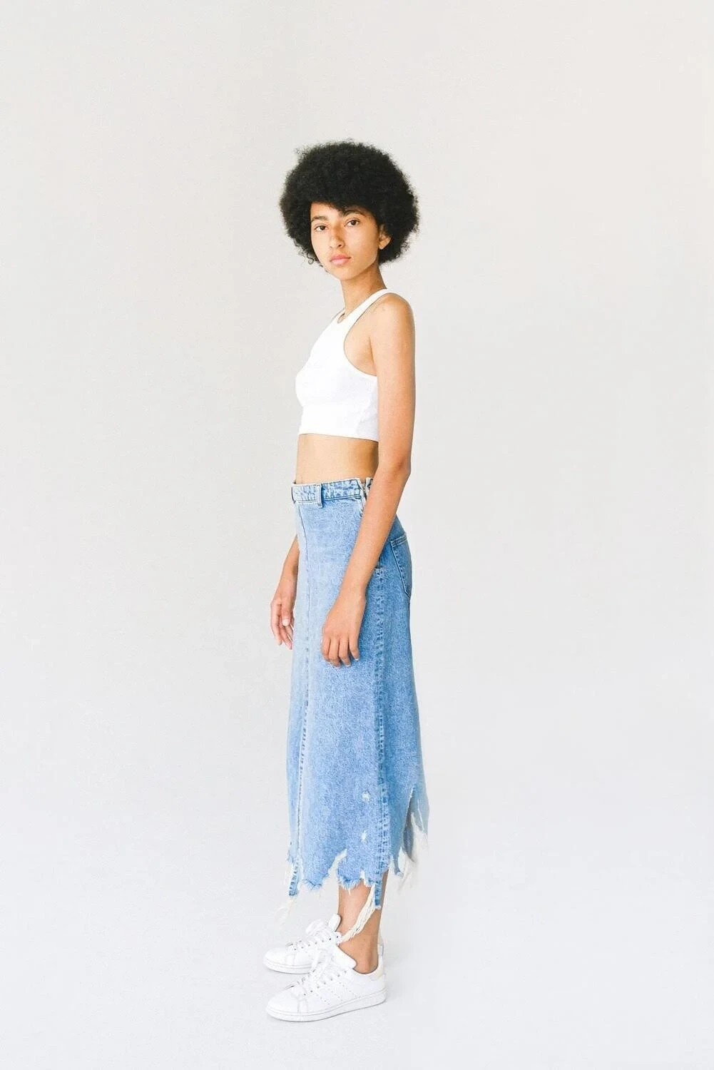 SAMPLE. Blue Denim Long Skirt