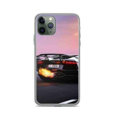 Lamborghini with Flames Clear Case for iPhone
