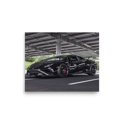 Lamborghini Huracan STO in Black Poster 5x7 or 8x10po (Matte Paper)