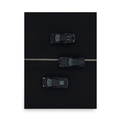 Mclaren, Ferrari and Lamborghini Car Linup Poster On Matte Paper - No Frame