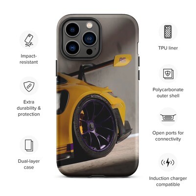 Porsche 911 GT3 RS Yellow Tough Phone Case for iPhone
