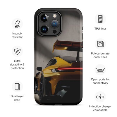 Porsche 911 GT3 RS Yellow Tough Phone Case for iPhone Version 2