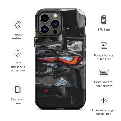 BMW M4 GT3 in Carbon Fiber Tough Case for iPhone 11 to 15 Matte