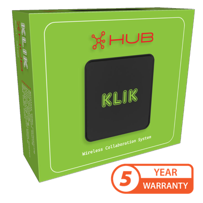 KLIKBoks HUB is the most powerful, most accessible and best supported wireless collaboration system available. Welcome to integrated screen-sharing, live streaming, conferencing, and much more, on one platform backed by a 5-Year warranty and 24/7 support for life.