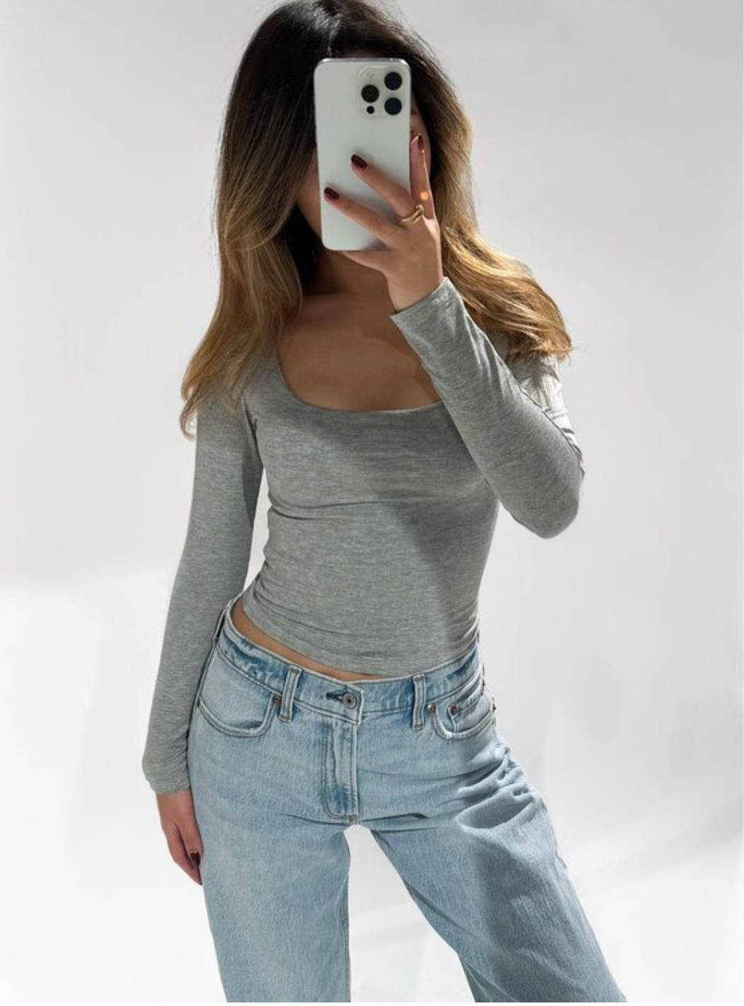 Mila top grey