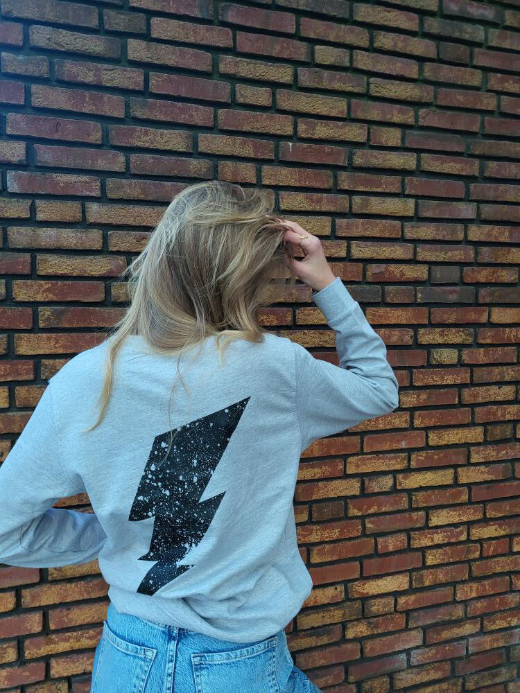 De Grijze Bliksem Sweater Met zwart