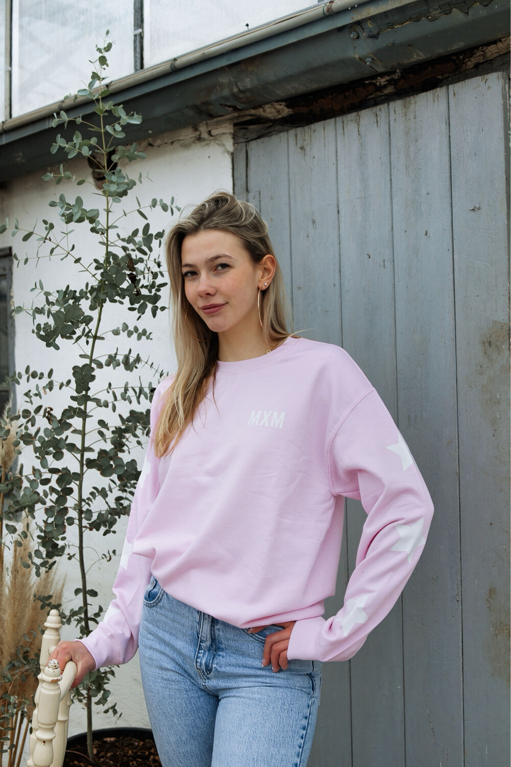 De Pink Noor Sweater Met Wit