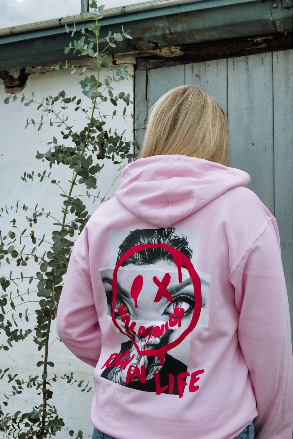 HOODIE pink rich in life valde nice
