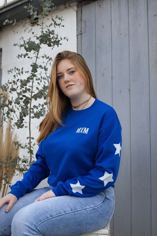 De Blauwe Noor Sweater Met Wit