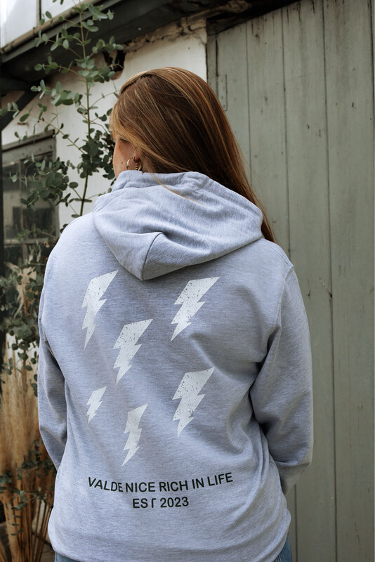 HOODIE grijze bliksem valde nice