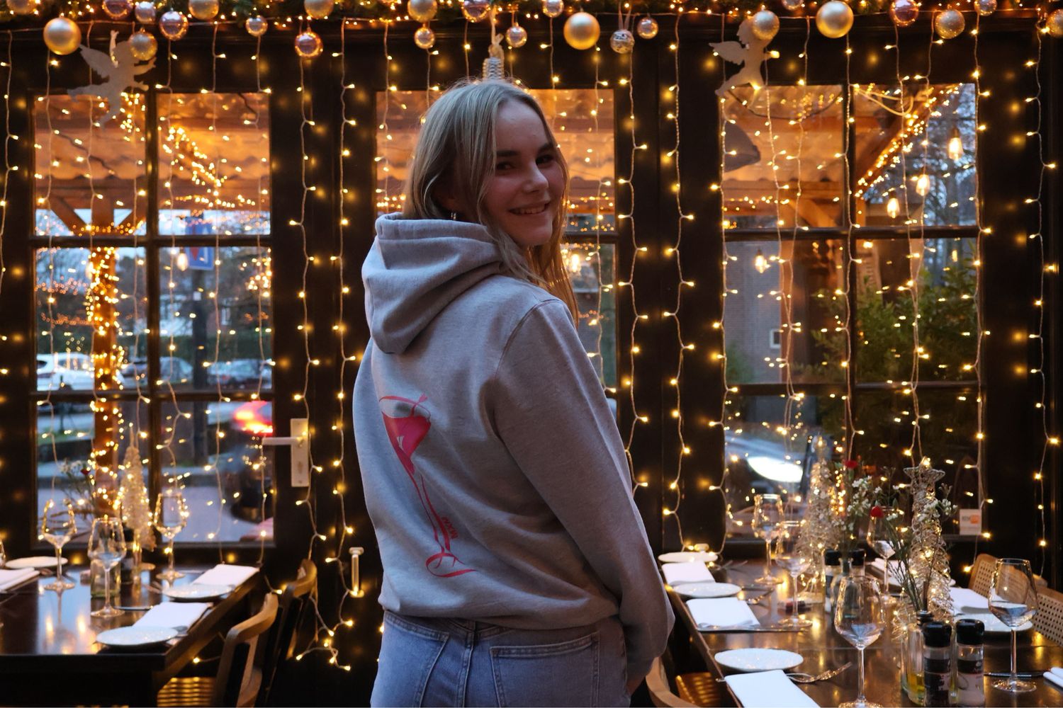 PINK MARTINI HOODIE grijs