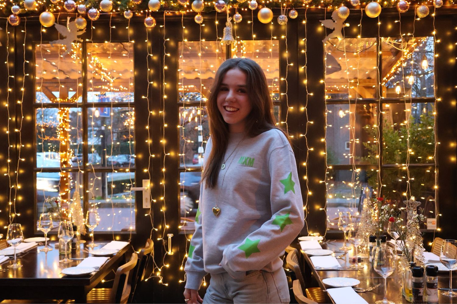 De Grijze noor Sweater Met groen