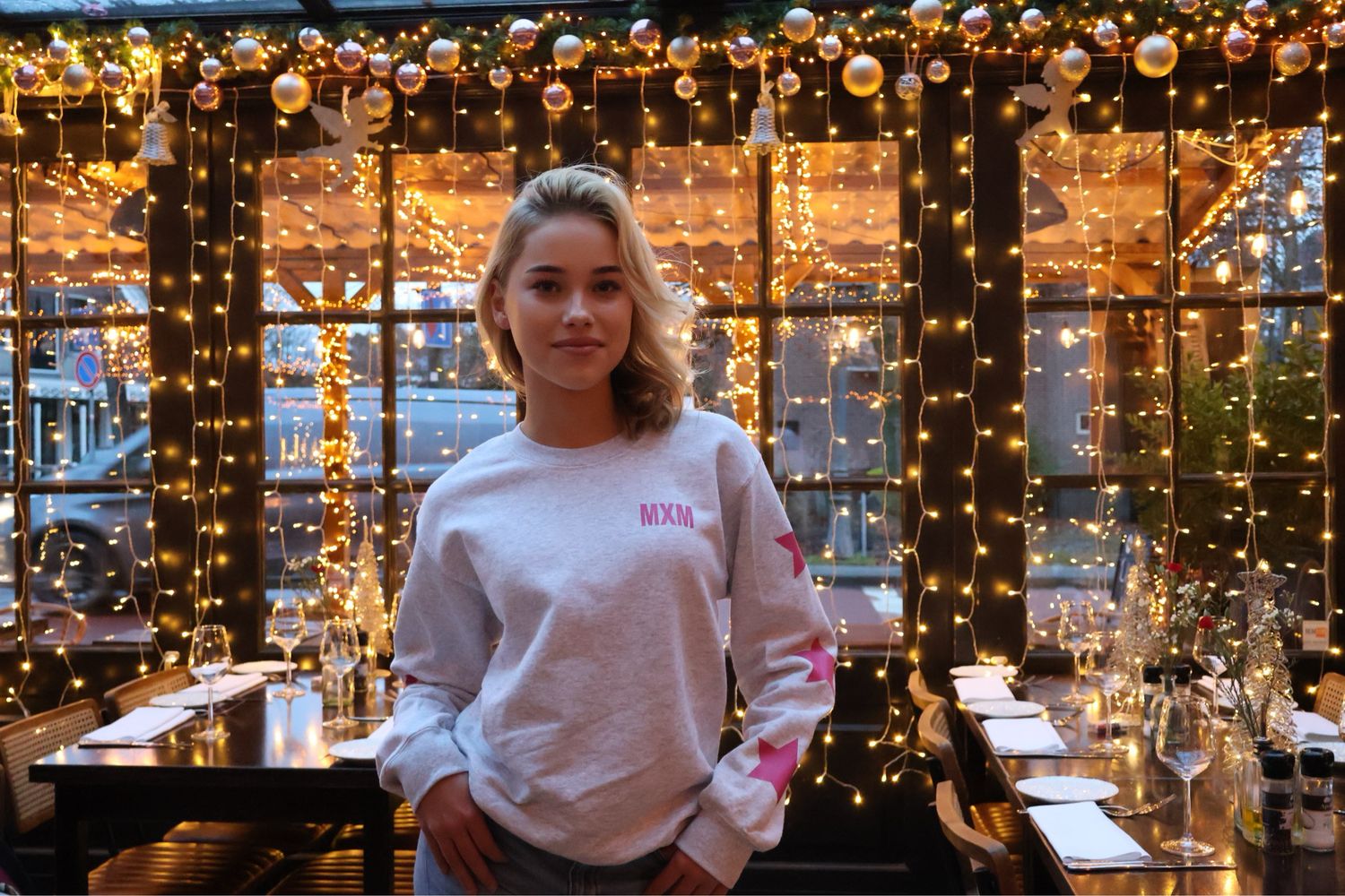 De Grijze noor Sweater Met pink