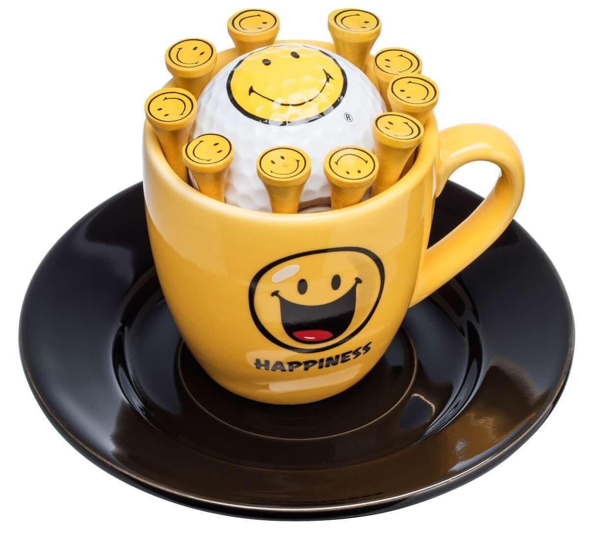Espressotasse Smiley mit 1 Golf Ball & Tees