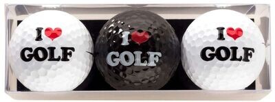 I Love Golf - 3 Golfbälle