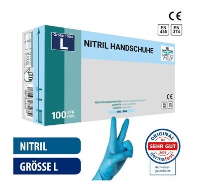 Nitril Handschuhe NAMO MED, 100 Stück/Box ideal zum Golfgriff Wechsel