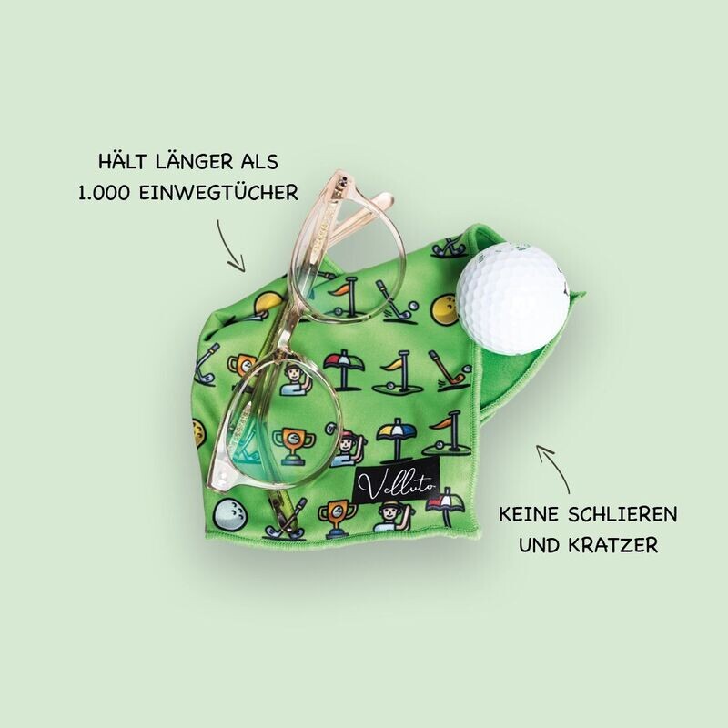 Velluto Birdie Golf, 3- in 1 Brillenputz-, Display- & Einstecktuch