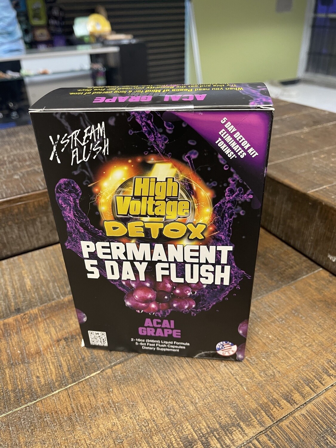 High Voltage Permanent 5 Day Flush 32oz, flavor: Acai Grape