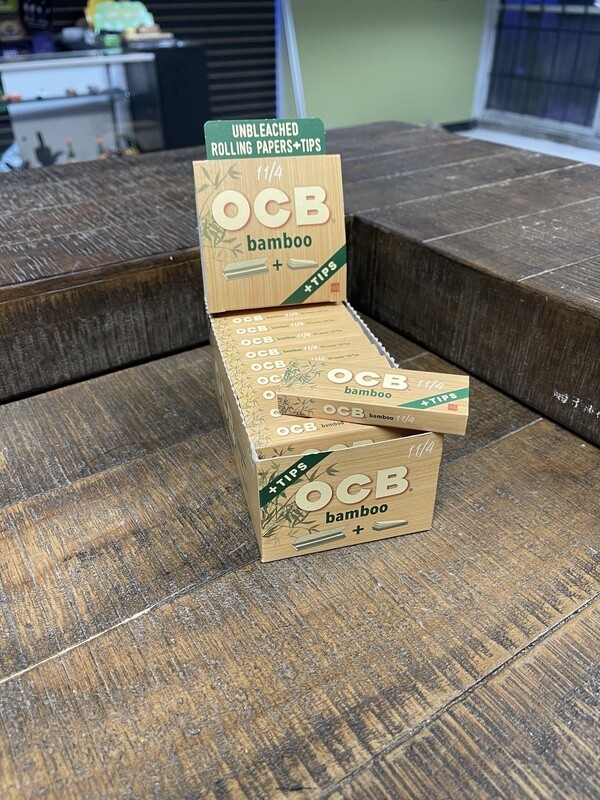 OCB Bamboo Rolling Papers W/Tips (1/14)