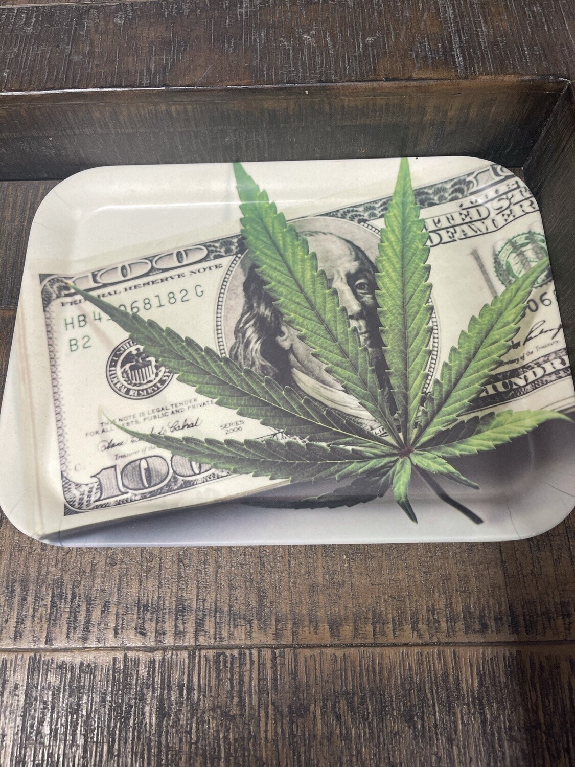 Money &amp; Marijuana Rolling Tray-Biodegradable (Large)