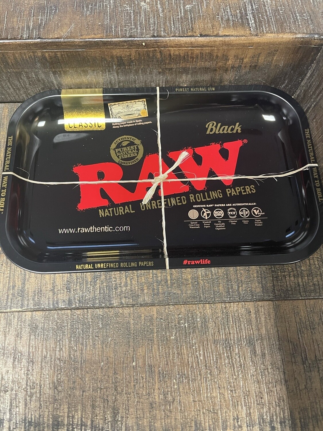 RAW Black Rolling Tray W/Lid (Xtra Large)