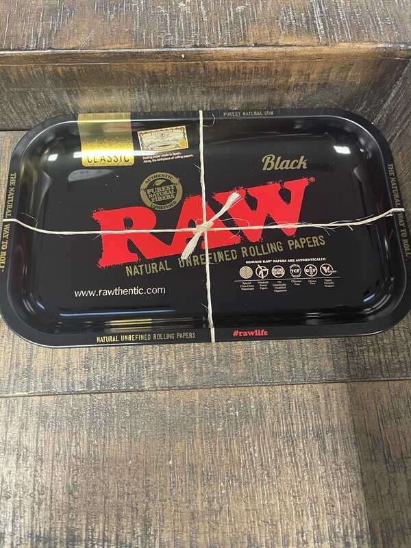 RAW Black Rolling Tray W/Lid (Xtra Large)