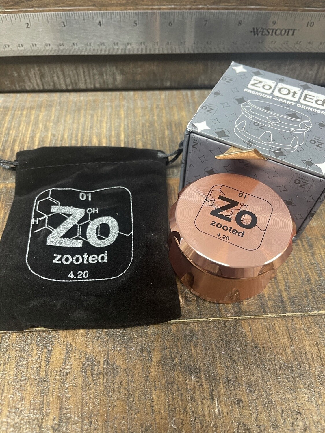 Zooted Premium Grinder 4 Piece 63mm, Colour: Rose Gold