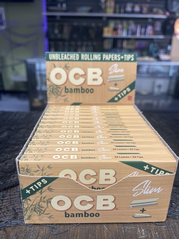 OCB Bamboo Rolling Papers w/tips (King)