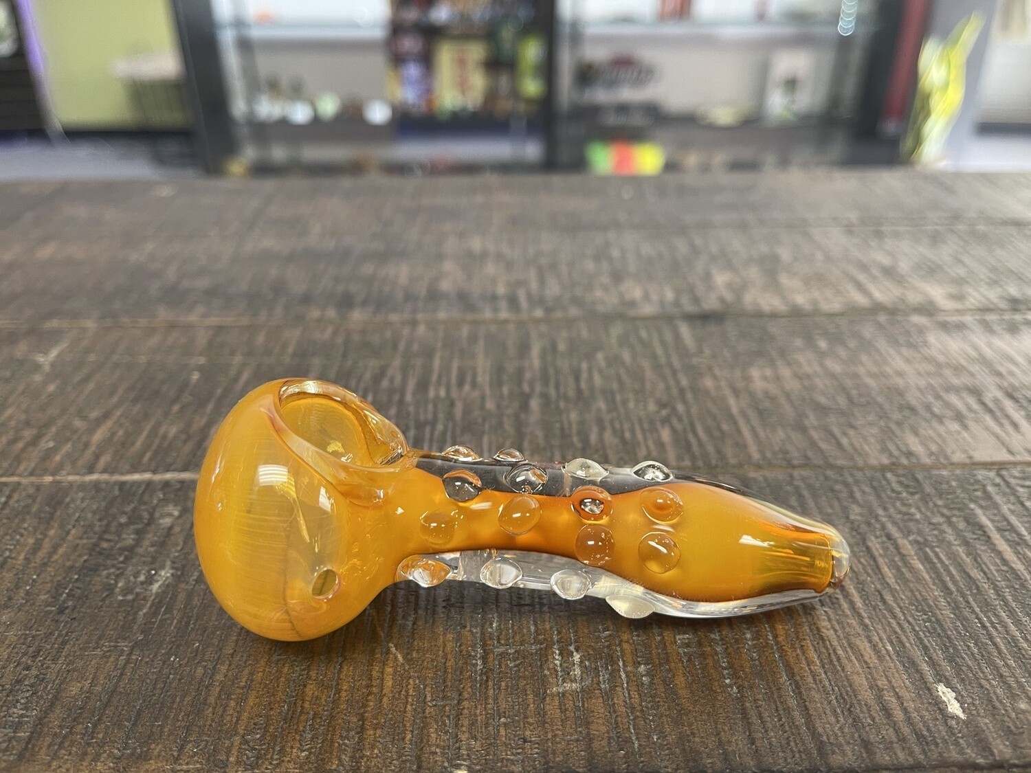 Fumed Glass Hand Pipe (4”), Colour: Orange