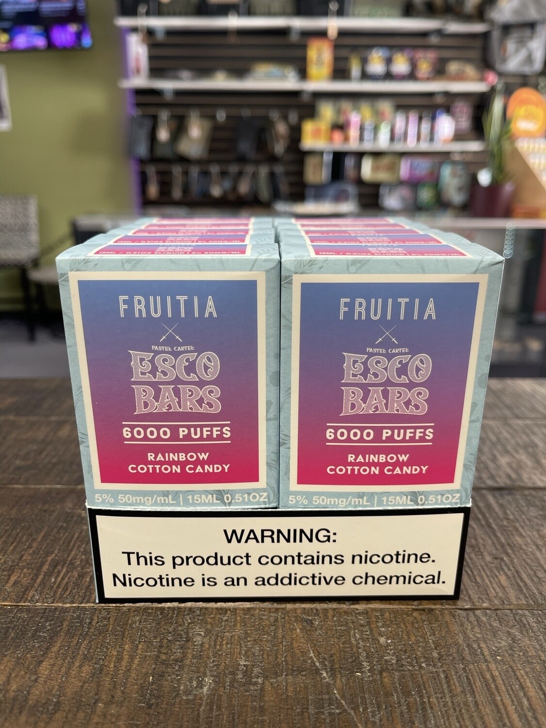 Esco Bar X Fruitia 6000 Puffs 5%, flavor: Rainbow Cotton Candy