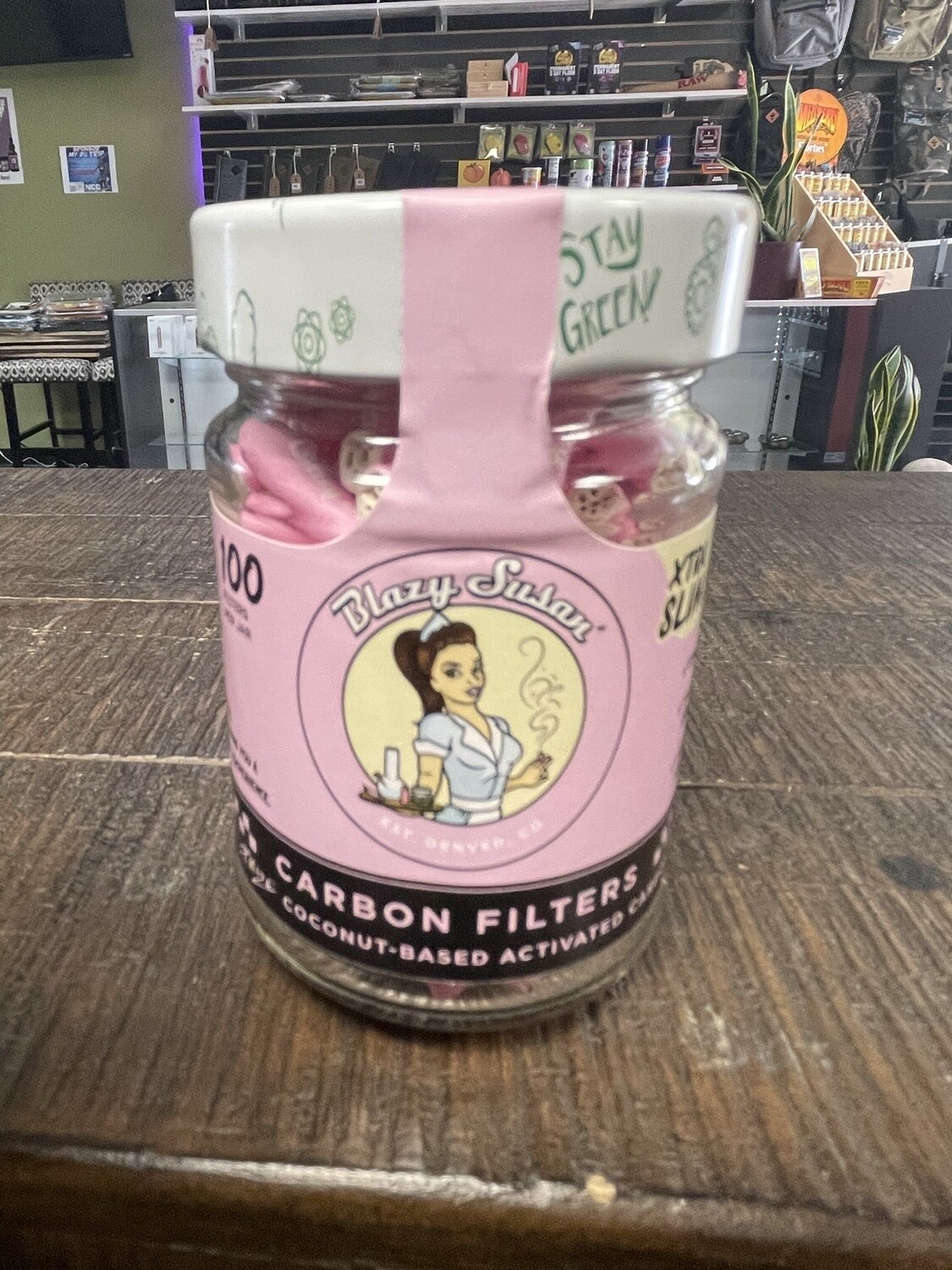 Blazy Susan Charcoal Filters (Xtra Slim), Colour: Pink