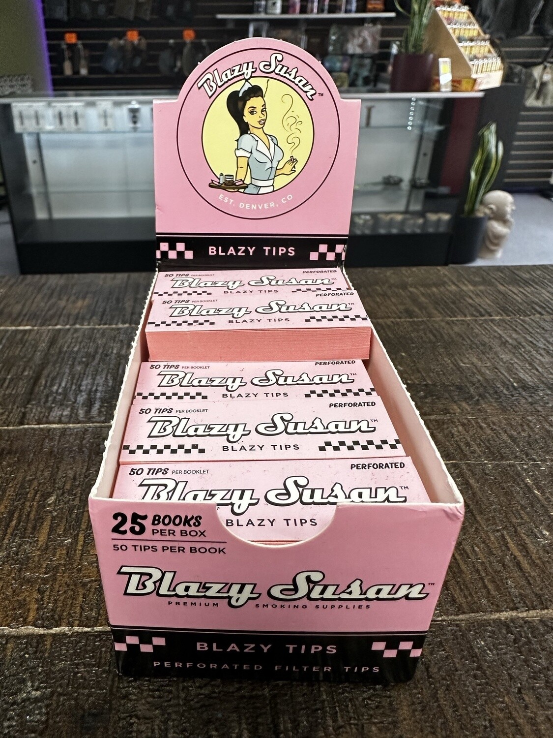 Blazy Susan Filter Tips 50ct, Colour: Pink